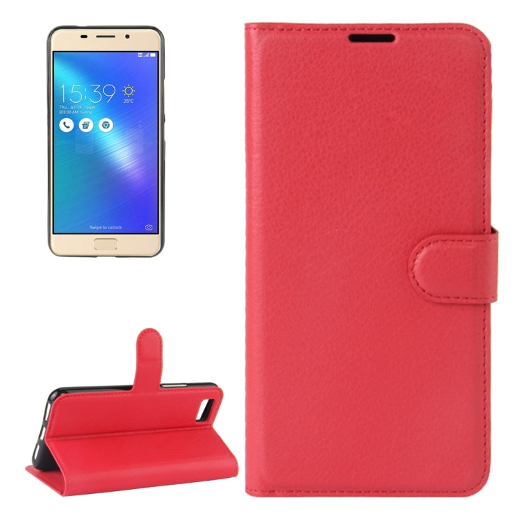 For ASUS ZenFone 3s Max (ZC521TL)  Litchi Texture Horizontal Flip Leather Case with Holder & Card Slots & Wallet