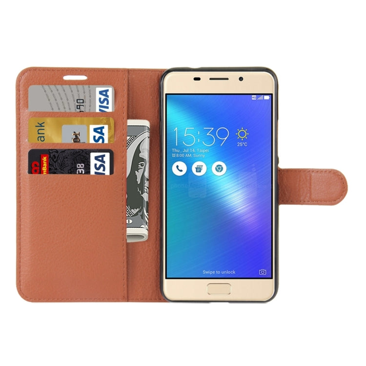 For ASUS ZenFone 3s Max (ZC521TL)  Litchi Texture Horizontal Flip Leather Case with Holder & Card Slots & Wallet