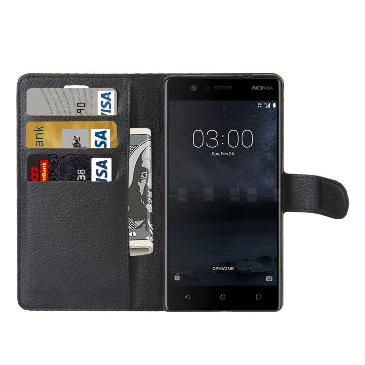 For Nokia 3 Litchi Texture Horizontal Flip Leather Case with Holder & Card Slots & Wallet