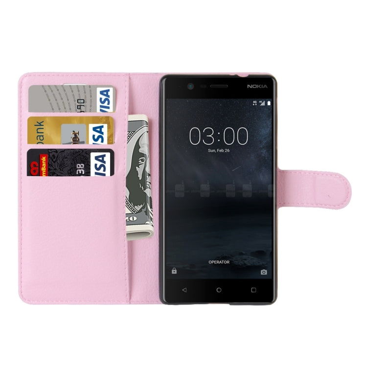 For Nokia 3 Litchi Texture Horizontal Flip Leather Case with Holder & Card Slots & Wallet