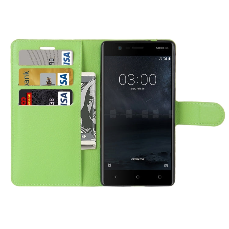 For Nokia 3 Litchi Texture Horizontal Flip Leather Case with Holder & Card Slots & Wallet
