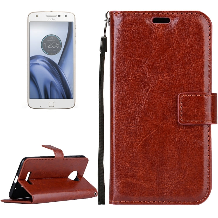For Motorola Moto Z Crazy Horse Texture Horizontal Flip PU Leather Case with Holder & Card Slots & Wallet & Lanyard
