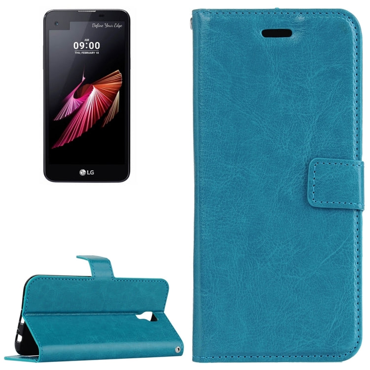 For LG X Screen Crazy Horse Texture Horizontal Flip PU Leather Case with Holder & Card Slots & Wallet