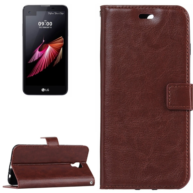 For LG X Screen Crazy Horse Texture Horizontal Flip PU Leather Case with Holder & Card Slots & Wallet