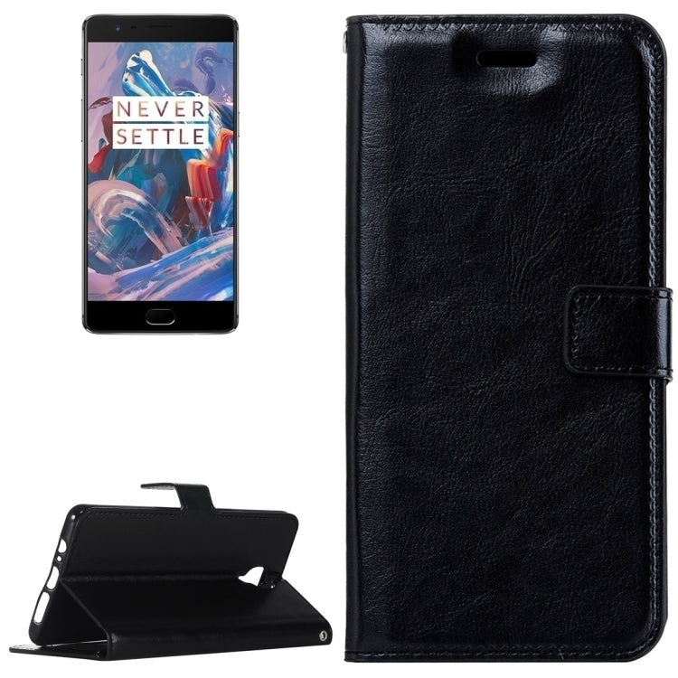 For OnePlus  3 Crazy Horse Texture Horizontal Flip PU Leather Case with Holder & Card Slots & Wallet