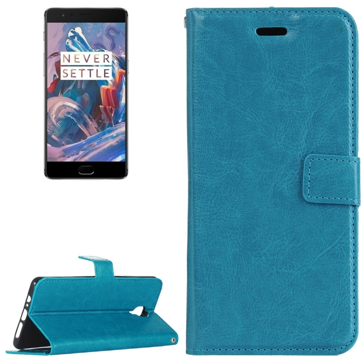For OnePlus  3 Crazy Horse Texture Horizontal Flip PU Leather Case with Holder & Card Slots & Wallet