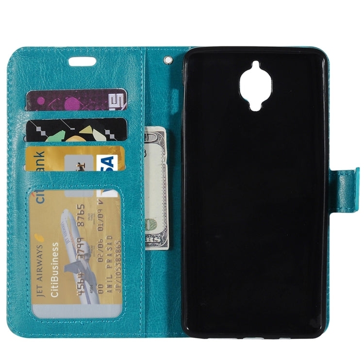 For OnePlus  3 Crazy Horse Texture Horizontal Flip PU Leather Case with Holder & Card Slots & Wallet