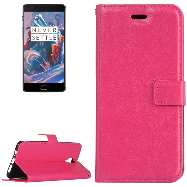 For OnePlus  3 Crazy Horse Texture Horizontal Flip PU Leather Case with Holder & Card Slots & Wallet