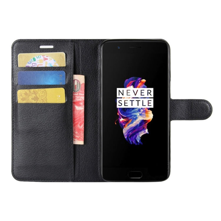 For OnePlus  5 Litchi Texture Horizontal Flip Leather Case with Holder & Card Slots & Wallet