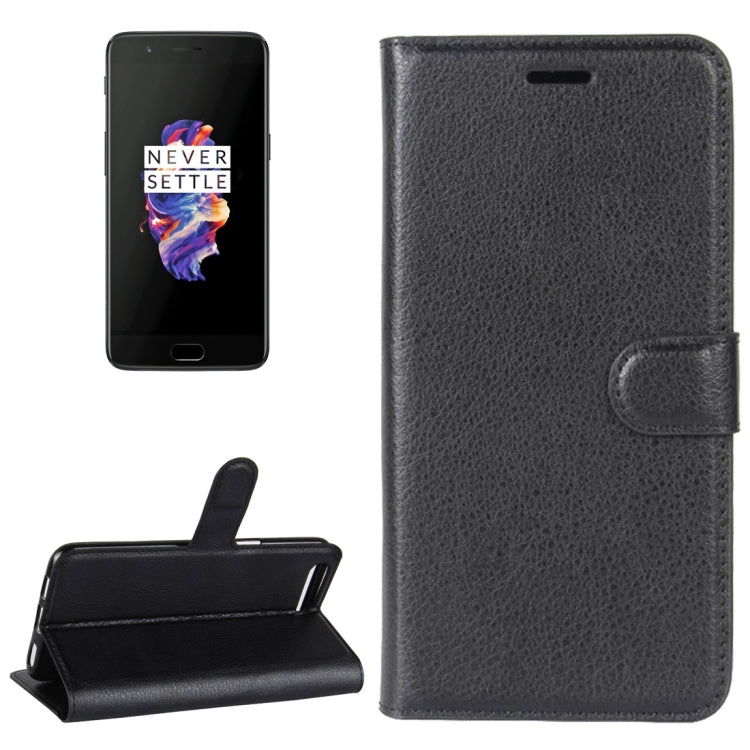 For OnePlus  5 Litchi Texture Horizontal Flip Leather Case with Holder & Card Slots & Wallet