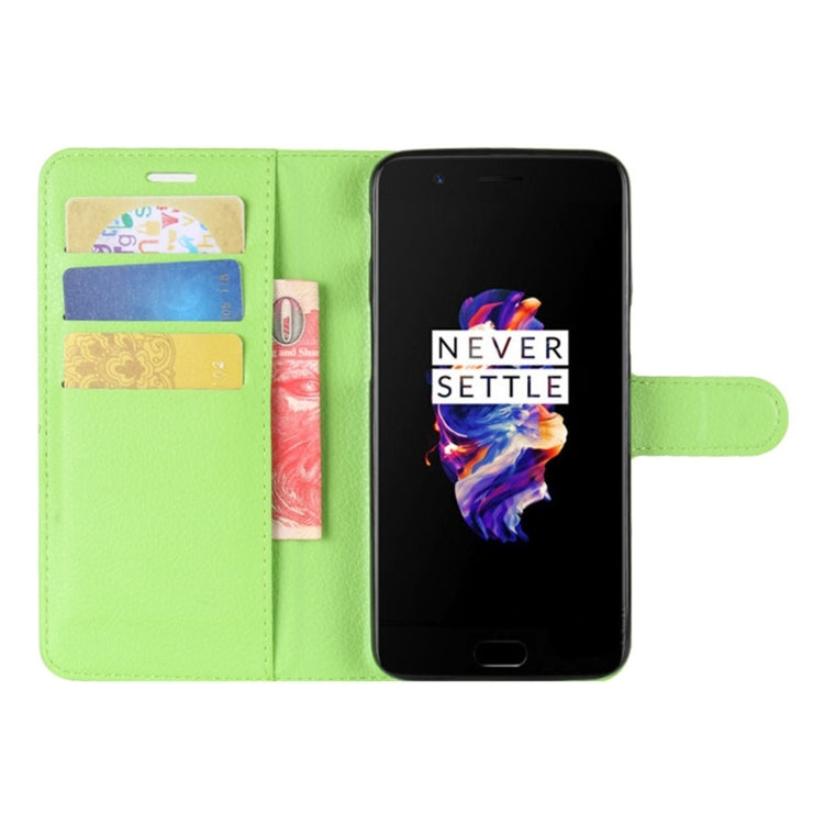 For OnePlus  5 Litchi Texture Horizontal Flip Leather Case with Holder & Card Slots & Wallet