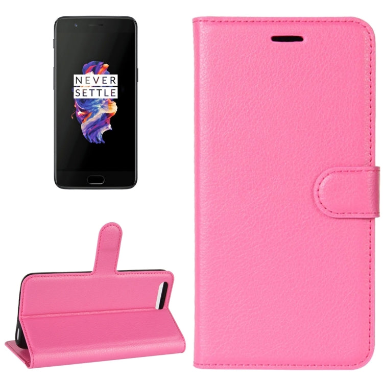 For OnePlus  5 Litchi Texture Horizontal Flip Leather Case with Holder & Card Slots & Wallet