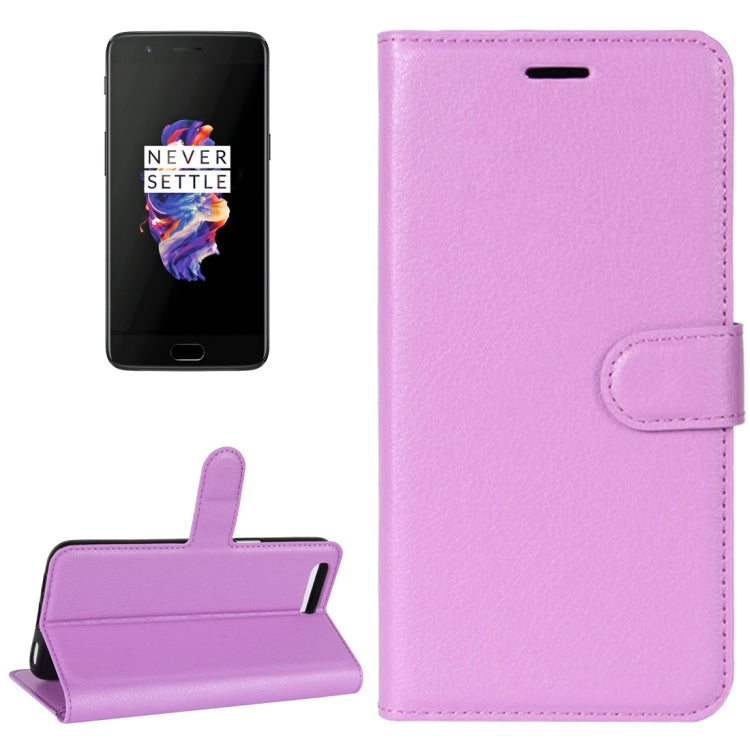 For OnePlus  5 Litchi Texture Horizontal Flip Leather Case with Holder & Card Slots & Wallet