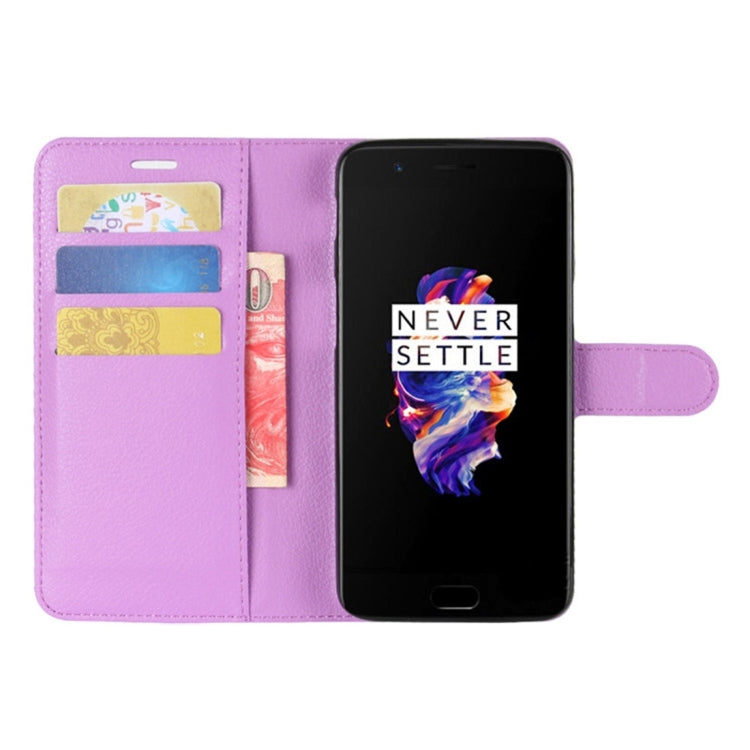 For OnePlus  5 Litchi Texture Horizontal Flip Leather Case with Holder & Card Slots & Wallet