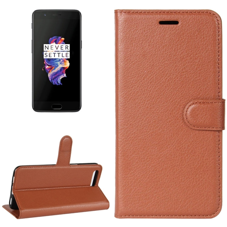 For OnePlus  5 Litchi Texture Horizontal Flip Leather Case with Holder & Card Slots & Wallet