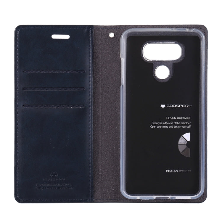GOOSPERY BLUE MOON for LG G6 Crazy Horse Texture Horizontal Flip Leather Case with Card Slots & Wallet & Holder