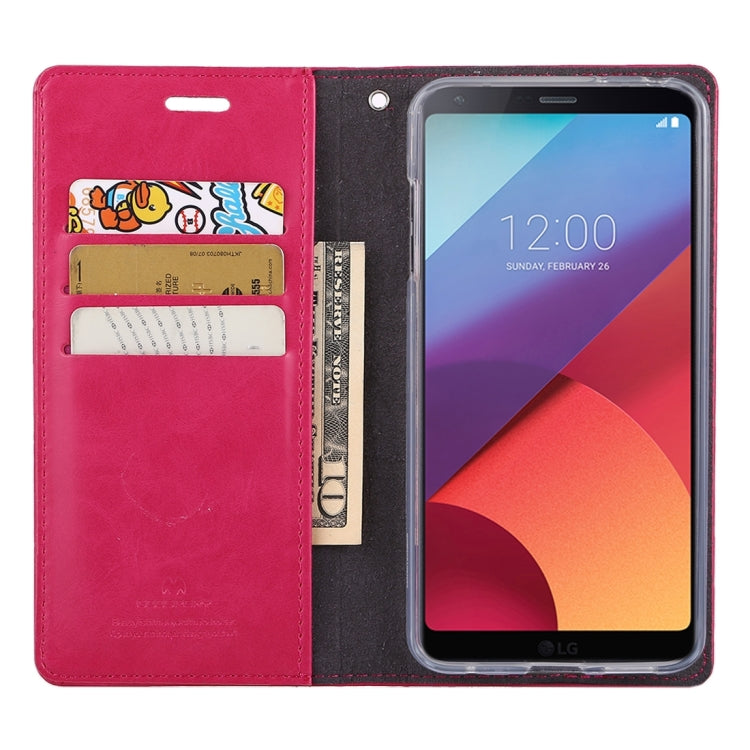 GOOSPERY BLUE MOON for LG G6 Crazy Horse Texture Horizontal Flip Leather Case with Card Slots & Wallet & Holder