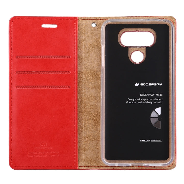 GOOSPERY BLUE MOON for LG G6 Crazy Horse Texture Horizontal Flip Leather Case with Card Slots & Wallet & Holder