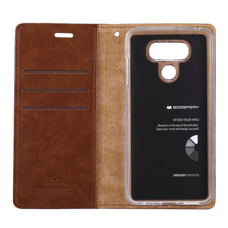 GOOSPERY BLUE MOON for LG G6 Crazy Horse Texture Horizontal Flip Leather Case with Card Slots & Wallet & Holder