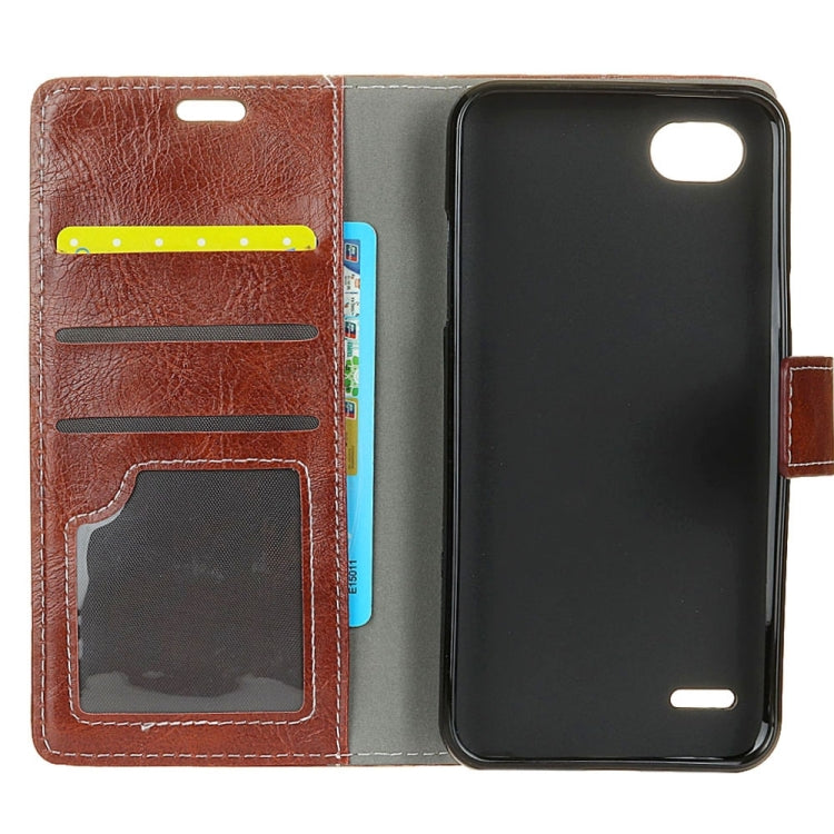For LG Q6 Retro Crazy Horse Texture Horizontal Flip Leather Case with Holder & Card Slots & Wallet & Photo Frame