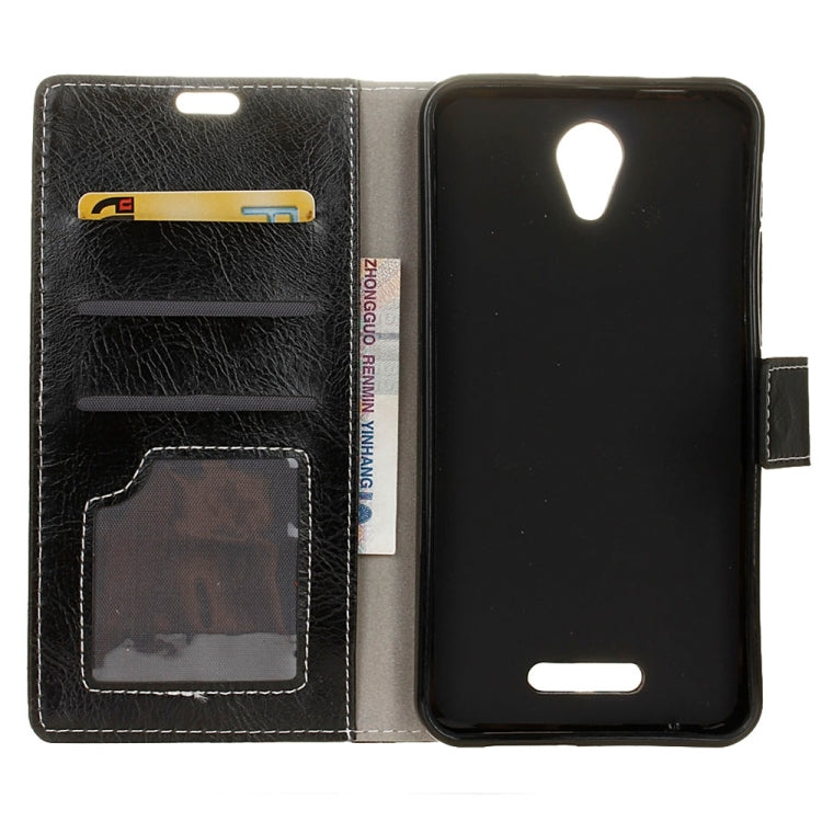 For Wiko Tommy 2 Retro Crazy Horse Texture Horizontal Flip Leather Case with Holder & Card Slots & Wallet & Photo Frame