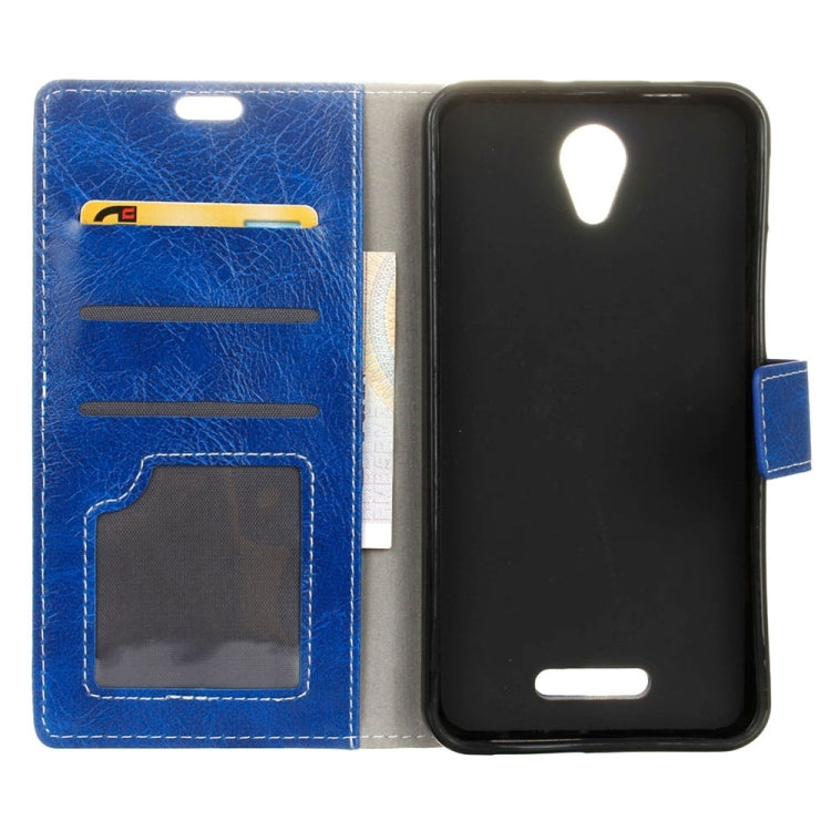 For Wiko Tommy 2 Retro Crazy Horse Texture Horizontal Flip Leather Case with Holder & Card Slots & Wallet & Photo Frame