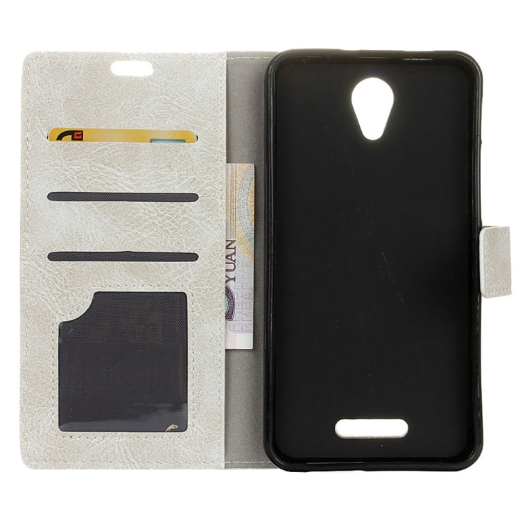 For Wiko Tommy 2 Retro Crazy Horse Texture Horizontal Flip Leather Case with Holder & Card Slots & Wallet & Photo Frame