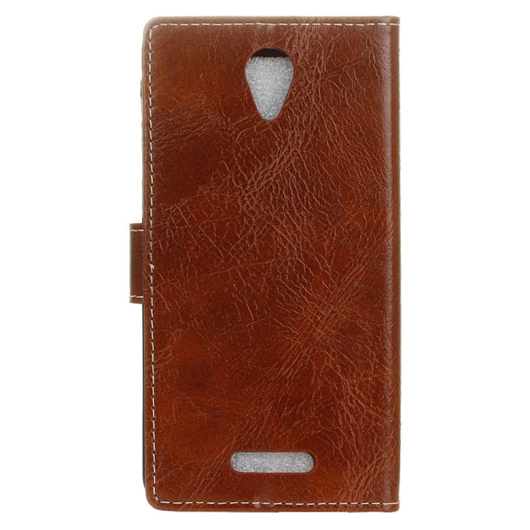For Wiko Tommy 2 Retro Crazy Horse Texture Horizontal Flip Leather Case with Holder & Card Slots & Wallet & Photo Frame