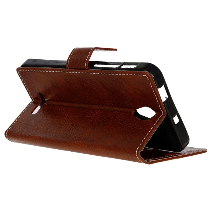 For Wiko Tommy 2 Retro Crazy Horse Texture Horizontal Flip Leather Case with Holder & Card Slots & Wallet & Photo Frame