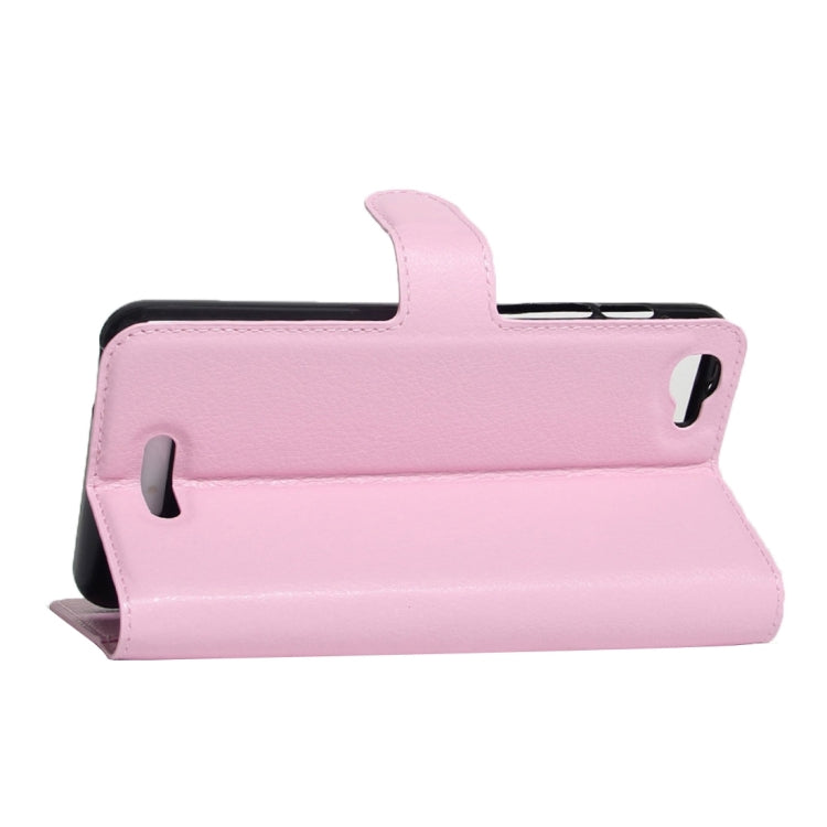 For Alcatel Pixi 4 Plus Power Litchi Texture Horizontal Flip Leather Case with Holder & Card Slots & Wallet