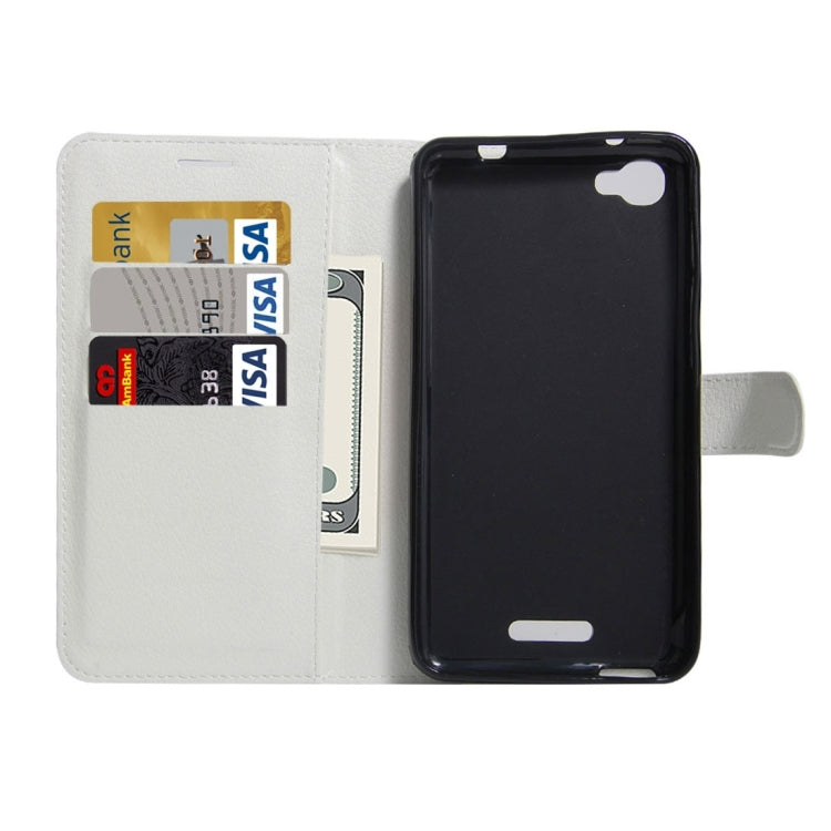 For Alcatel Pixi 4 Plus Power Litchi Texture Horizontal Flip Leather Case with Holder & Card Slots & Wallet