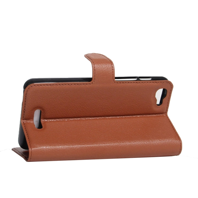 For Alcatel Pixi 4 Plus Power Litchi Texture Horizontal Flip Leather Case with Holder & Card Slots & Wallet