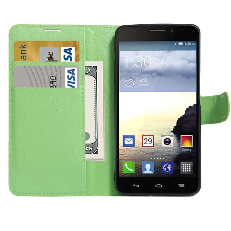 For Alcatel One Touch Idol X Litchi Texture Horizontal Flip Leather Case with Holder & Card Slots & Wallet