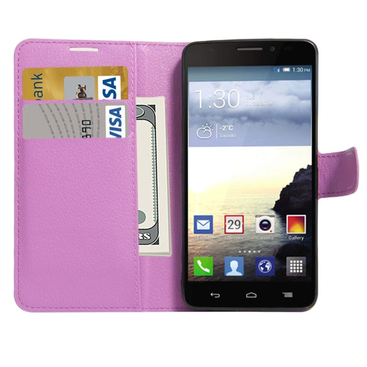 For Alcatel One Touch Idol X Litchi Texture Horizontal Flip Leather Case with Holder & Card Slots & Wallet