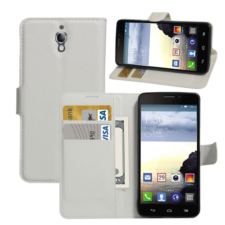 For Alcatel One Touch Idol X Litchi Texture Horizontal Flip Leather Case with Holder & Card Slots & Wallet