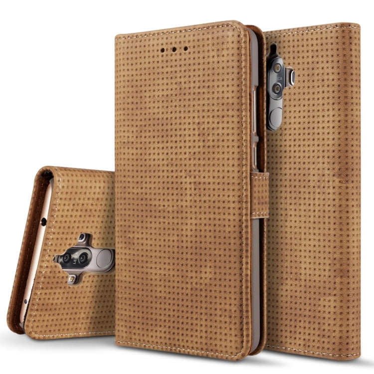 For Huawei Mate 9 Retro Style Mesh Breathable Horizontal Flip Leather Case with Card Slot & Holder & Wallet