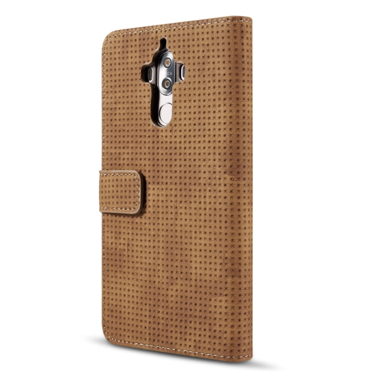 For Huawei Mate 9 Retro Style Mesh Breathable Horizontal Flip Leather Case with Card Slot & Holder & Wallet