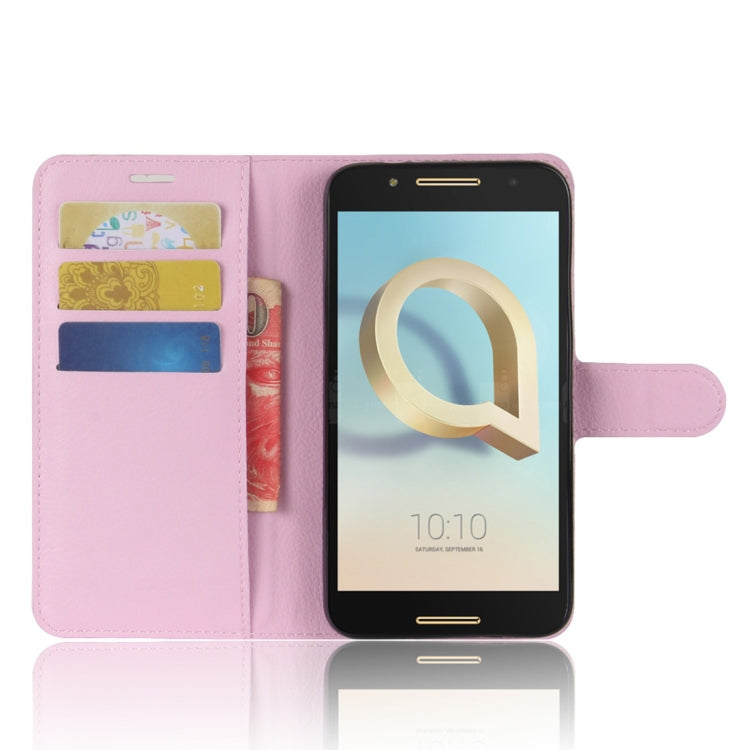 For Alcatel A7 Litchi Texture Horizontal Flip Leather Case with Holder & Card Slots & Wallet