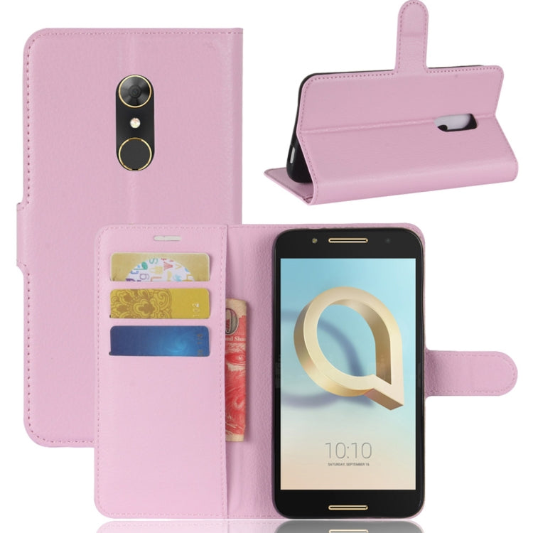 For Alcatel A7 Litchi Texture Horizontal Flip Leather Case with Holder & Card Slots & Wallet