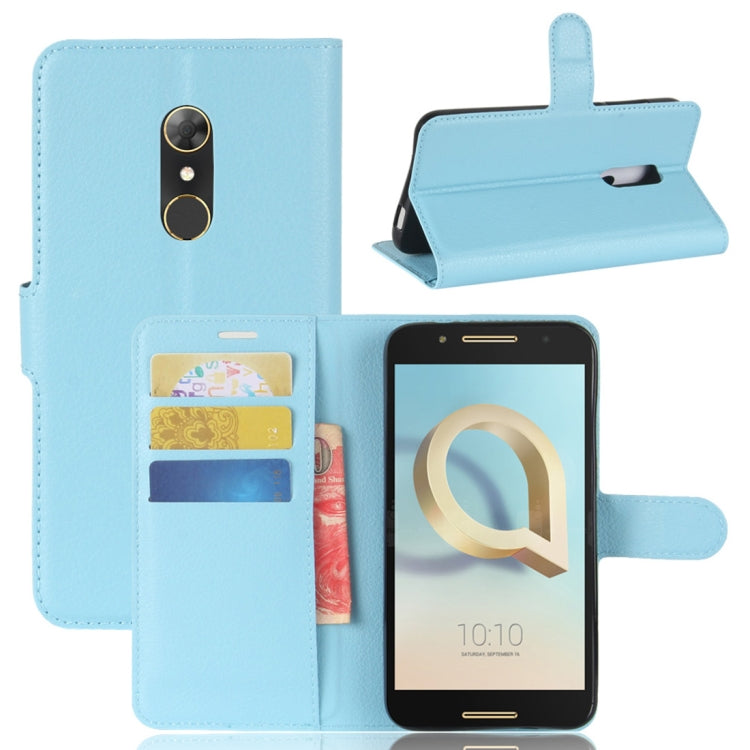 For Alcatel A7 Litchi Texture Horizontal Flip Leather Case with Holder & Card Slots & Wallet
