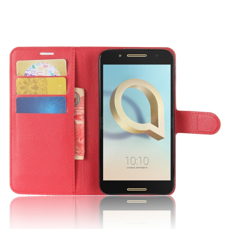 For Alcatel A7 Litchi Texture Horizontal Flip Leather Case with Holder & Card Slots & Wallet