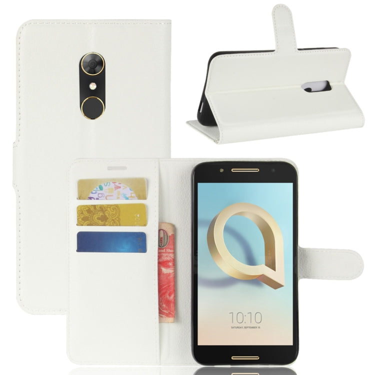 For Alcatel A7 Litchi Texture Horizontal Flip Leather Case with Holder & Card Slots & Wallet
