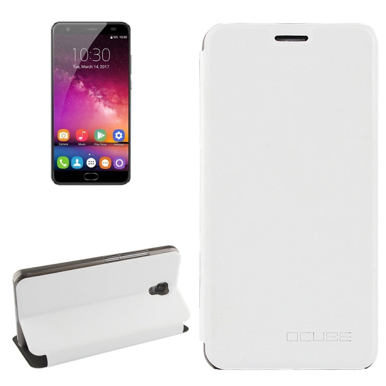 OCUBE for Oukitel K6000 Plus Spring Texture Horizontal Flip Leather Case with Holder(White)