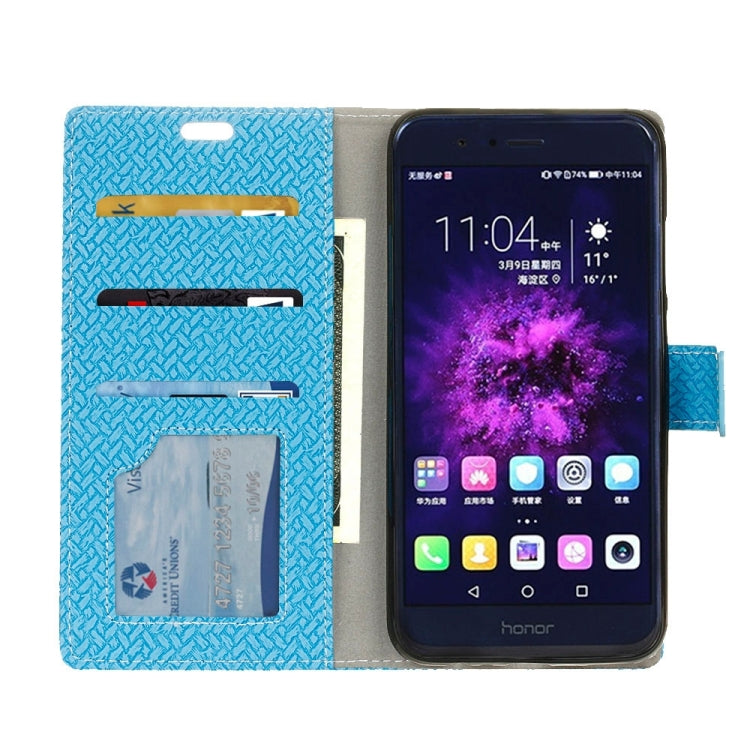 For Huawei Honor 8 Pro Weave Pattern Horizontal Flip Leather Case with Holder & Card Slots & Wallet