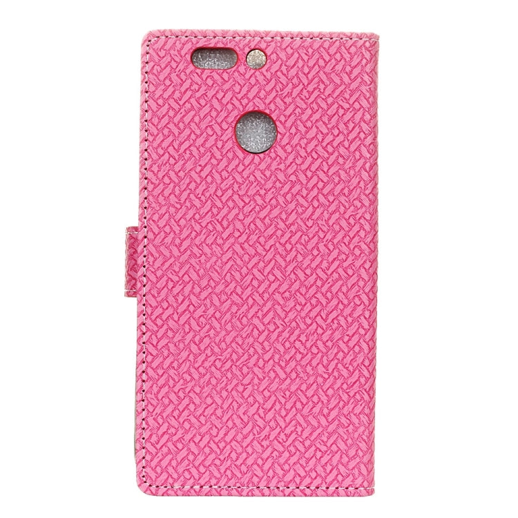 For Huawei Honor 8 Pro Weave Pattern Horizontal Flip Leather Case with Holder & Card Slots & Wallet