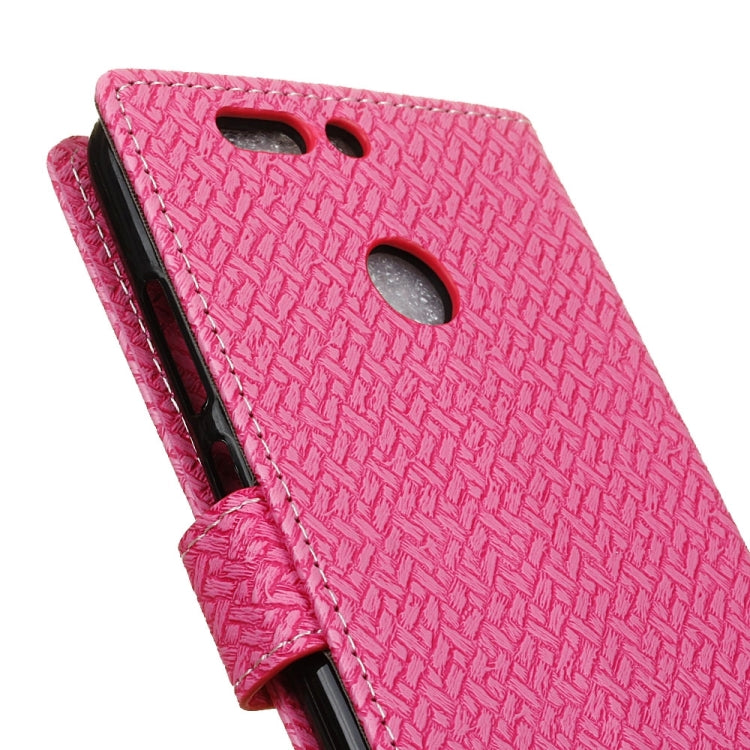 For Huawei Honor 8 Pro Weave Pattern Horizontal Flip Leather Case with Holder & Card Slots & Wallet