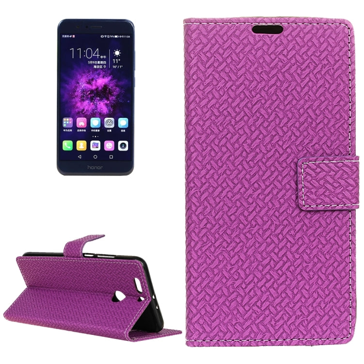 For Huawei Honor 8 Pro Weave Pattern Horizontal Flip Leather Case with Holder & Card Slots & Wallet