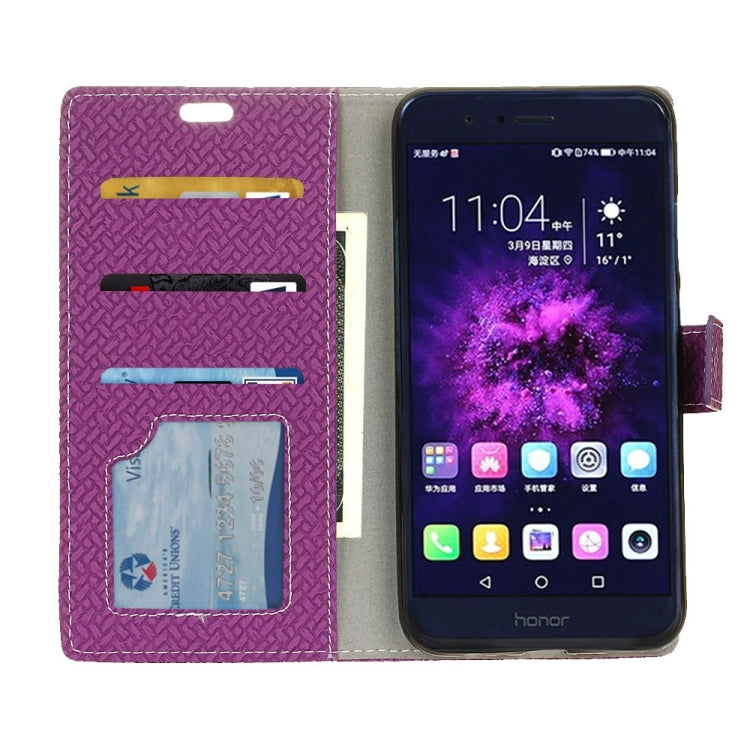 For Huawei Honor 8 Pro Weave Pattern Horizontal Flip Leather Case with Holder & Card Slots & Wallet