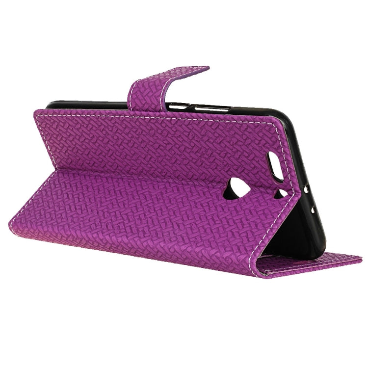 For Huawei Honor 8 Pro Weave Pattern Horizontal Flip Leather Case with Holder & Card Slots & Wallet