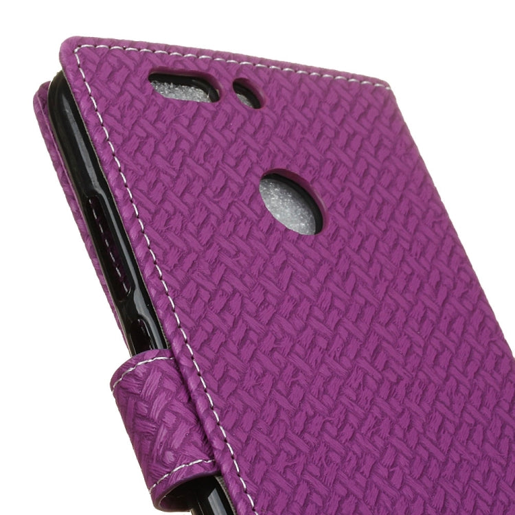For Huawei Honor 8 Pro Weave Pattern Horizontal Flip Leather Case with Holder & Card Slots & Wallet